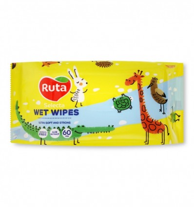 Влажные салфетки Ruta Selecta Веселые зверьки 60шт