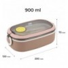 Ланчбокс Kite K25-1180-1, 900 мл, бежевый