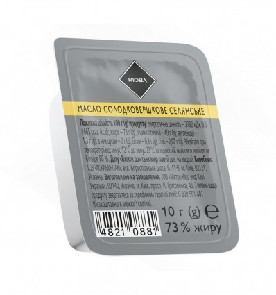 Масло Rioba сладкосливочное крестьянское 73 % 10 г