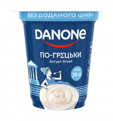 Йогурт Danone По-гречески Белый без добавленного сахара 4% 350г