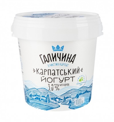 Йогурт Галичина Карпатский 3% 1000г