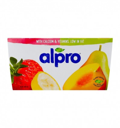 Продукт соєвий Alpro Полуниця-банан Персик-груша 4 x 125г