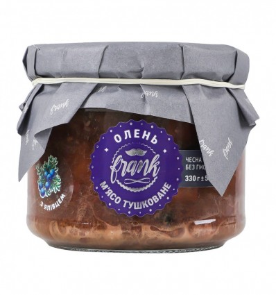 Мясо оленя Frank тушеное с можжевельником стерилизованное 330г