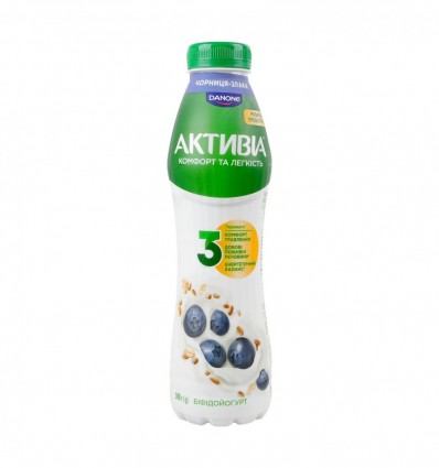 Бифидойогурт Активиа Черника-злаки питьевой 1.2% 500г