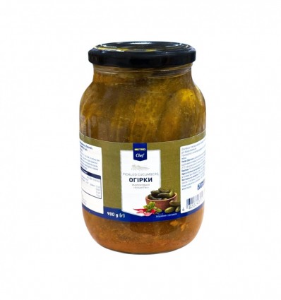 Огірки Metro Chef Пікантні мариновані 980 г
