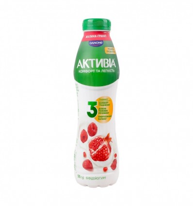 Бифидойогурт Активиа Малина-гранат питьевой 1.2% 500г