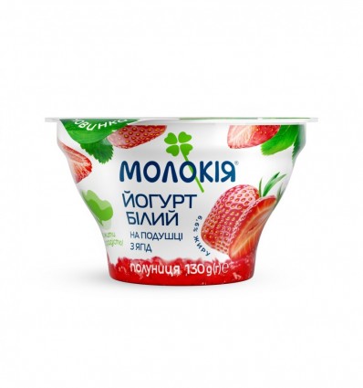 Йогурт Белый Клубника на подушке из ягод 6,6% 130г