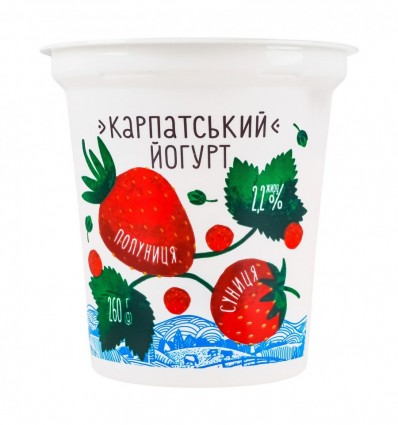 Йогурт Галичина Полуниця-суниця 2.2% 260г