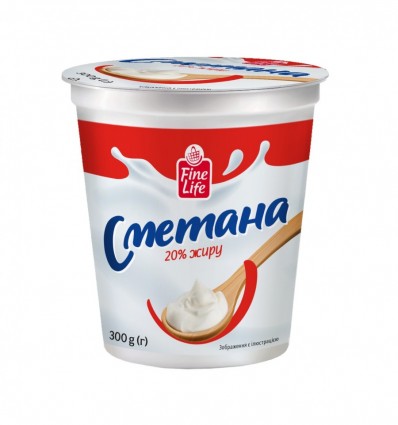 Сметана Fine Life 20% 300г