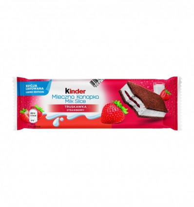Пирожное Kinder Milk slice с молочной и клубничной начинкой 28г