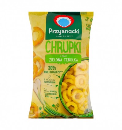 Снеки кукурузные Przysnacki со вкусом зеленого лука 140г