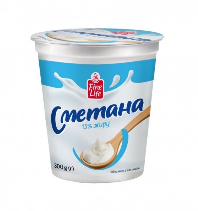 Сметана Fine Life 15% 300г