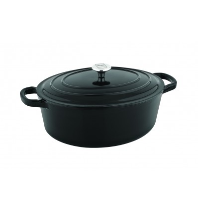 Кастрюля Metro Professional овальная черная 35 см 7,9л