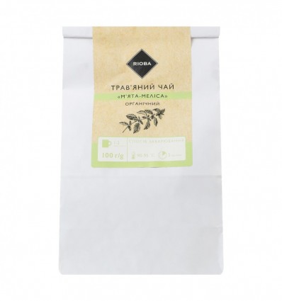 Чай Rioba М`ята-меліса трав`яний органічний 100г