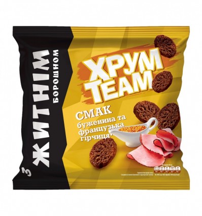 Сухарики ХрумTeam Бужен та француз гірч з жит борош 90г