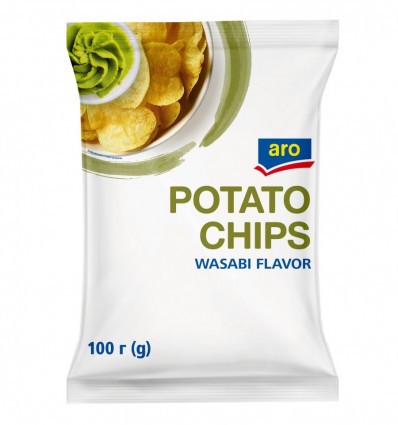 Чипсы Aro картофельные со вкусом васаби 100г