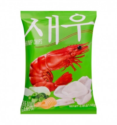 Чипсы креветочные Shrips со сливочно-чесночным вкусом 50г