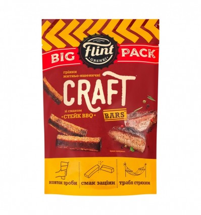 Гренки ржано-пшеничные Flint Craft Bars Стейк BBQ 120г