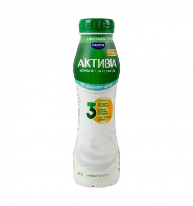 Бифидойогурт Активиа питьевой без добавленного сахара 1.5% 260г