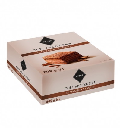 Торт Rioba Наполеон з какао листковий 800г