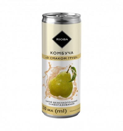 Напиток Rioba комбуча Груша безалкогольный слабогазированный 0.33л