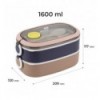 Ланчбокс подвійний з наповненням Kite K25-1181-1, 1600 мл, бежевий