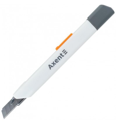 Ніж канцелярський 6607-A, мет. направл, 9мм, закрите лезо, білий