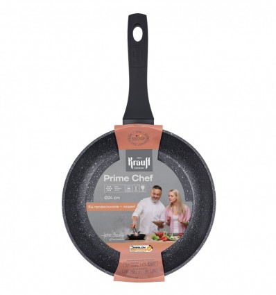 Сковорода Krauff алюминиевая с антипригарным мраморным покрытием диаметр 24см.