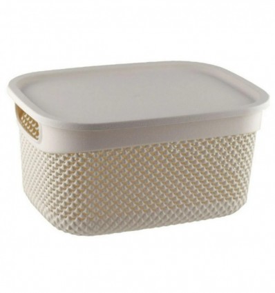Корзина Drop прямоугольная с крышкой mix 6,6л