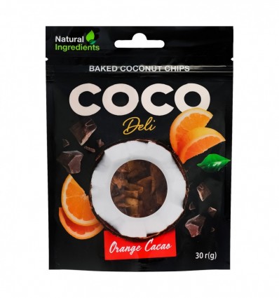 Чипси кокосові Coco Deli з апельсином та какао 30г