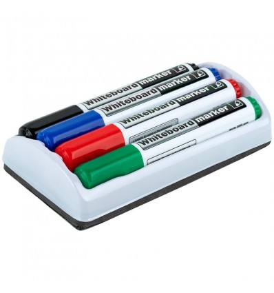 Маркер Whiteboard D2800-80, 4 маркера и магнитный держатель-губка