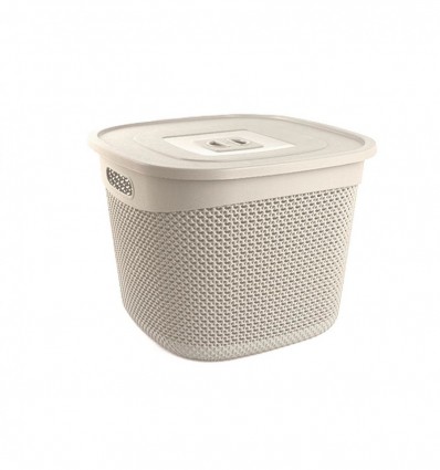 Корзина Drop квадратная с крышкой mix 36л