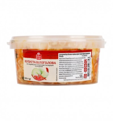 Капуста Fine Life белокочанная по-корейски с морковью и сладким перцем с подсластителями 500г