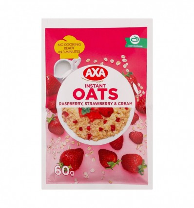 Каша овсяная Axa Raspberry-strawberry&Cream мгновенно приг 60г