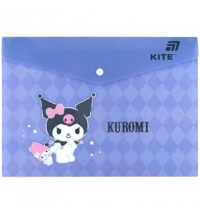 Папка на кнопці Kite Kuromi HK25-244-1, А4