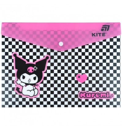 Папка на кнопці Kite Kuromi HK25-244-2, А4
