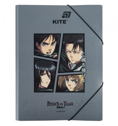 Папка на резинке Kite Attack on Titan AT25-247, A4