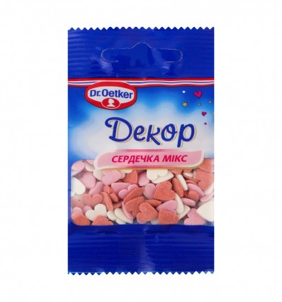 Посипка цукрова Dr.Oetker Сердечка мікс декоративна 10г