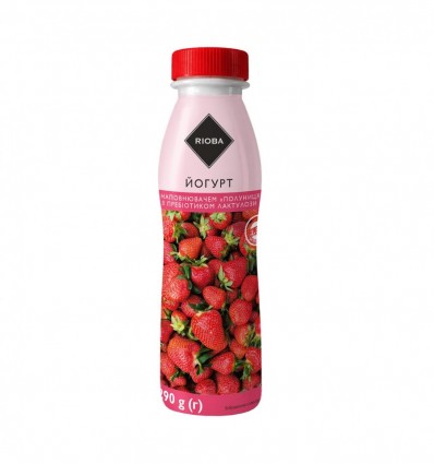 Йогурт Rioba Полуниця з наповнювачем з пребіотиком лактулози 1,5% 290 г