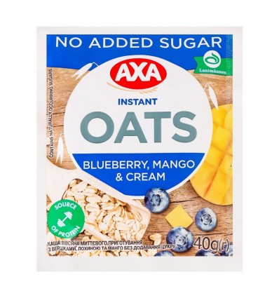 Каша вівсяна Axa з вершками лохиною та манго 40г