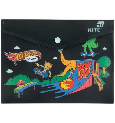 Папка на кнопке Kite Hot Wheels HW25-245, A5