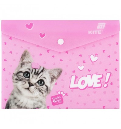 Папка на кнопці Kite Studio Pets SP25-245, A5