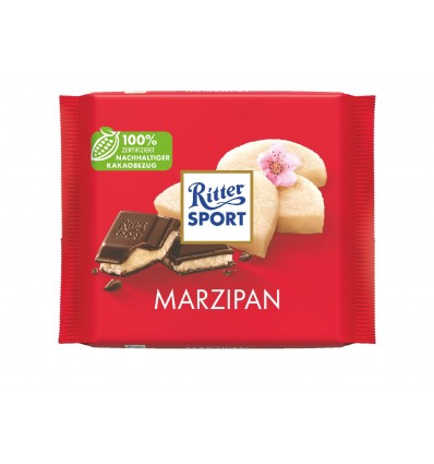 Шоколад Ritter Sport черный с начинкой марципан 100г