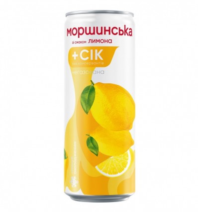 Напиток безалкогольный Моршинская со вкусом лимона 0.33л