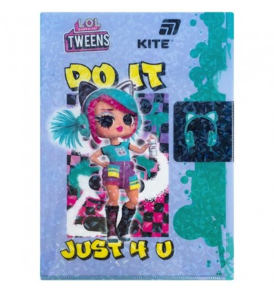 Папка-уголок с клапаном Kite LOL LO25-248, A4