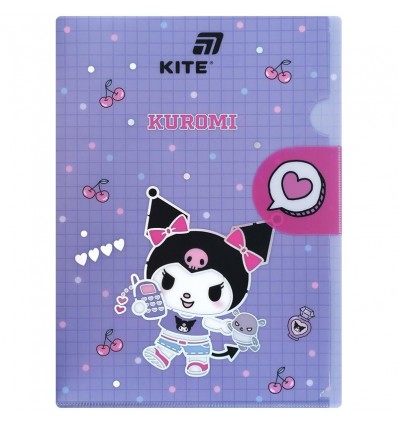 Папка-куточок з клапаном Kite Kuromi HK25-248-1, A4
