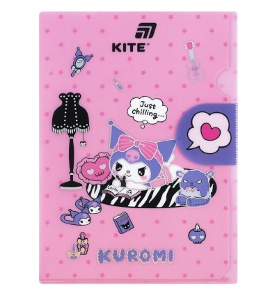 Папка-уголок с клапаном Kite Kuromi HK25-248-2, A4