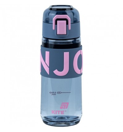 Бутылочка для воды Kite K25-1232-2, 550 мл, серо-розовая