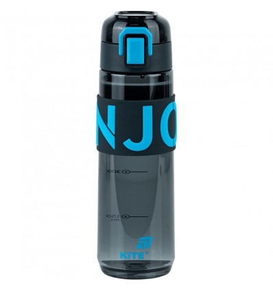 Бутылочка для воды Kite K25-1233-2, 680 мл, черно-голубая