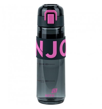 Пляшечка для води Kite K25-1233-3, 680 мл, чорно-рожева